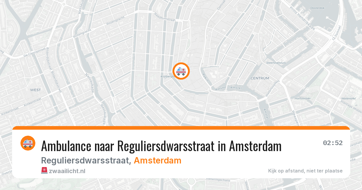 Ambulance naar Reguliersdwarsstraat in Amsterdam — 24 apr 2026