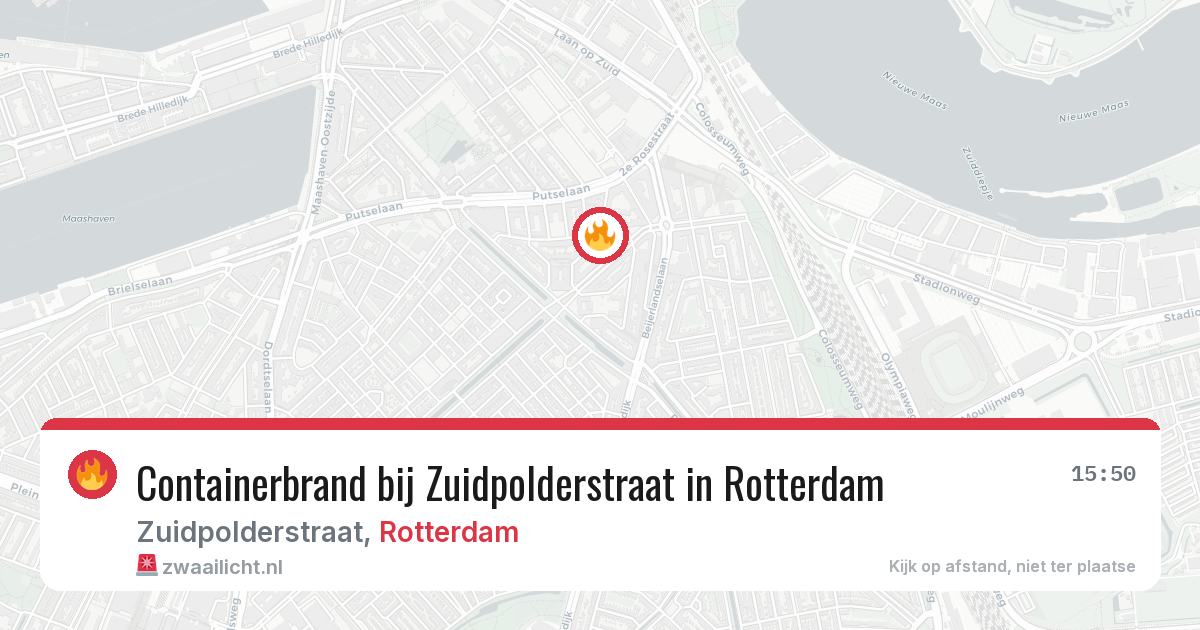 Containerbrand bij Zuidpolderstraat in Rotterdam — 31 jul 2026