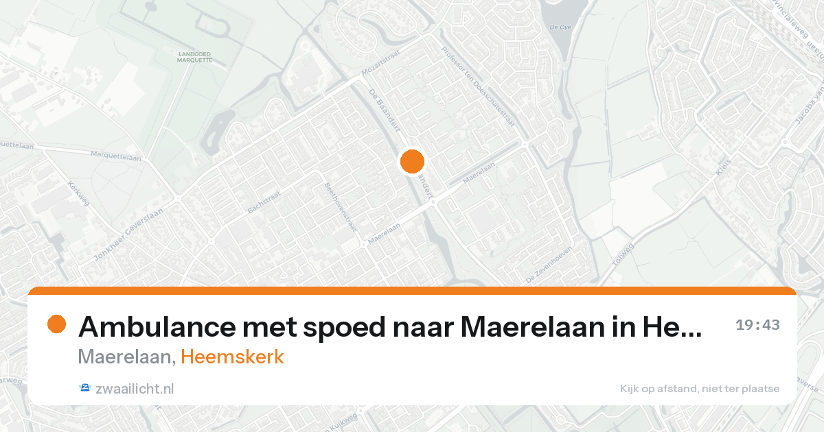 Ambulance met spoed naar Maerelaan in Heemskerk — 23 aug 2026