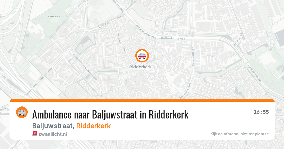 Ambulance naar Baljuwstraat in Ridderkerk — 30 jun 2026