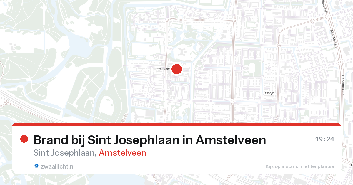 Brand bij Sint Josephlaan in Amstelveen — 28 aug 2026