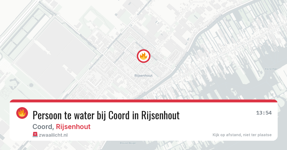 Persoon te water bij Coord in Rijsenhout — 20 mrt 2026