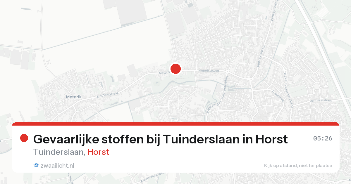 Gevaarlijke stoffen bij Tuinderslaan in Horst — 25 aug 2026