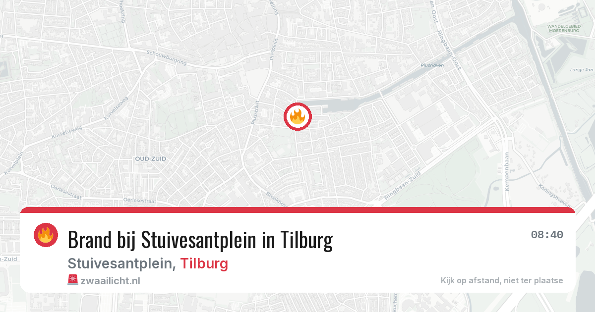 Brand bij Stuivesantplein in Tilburg — 5 aug 2026