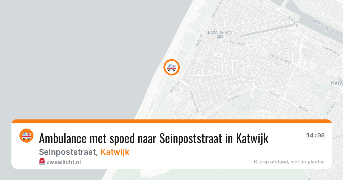 Ambulance met spoed naar Seinpoststraat in Katwijk — 24 jul 2026