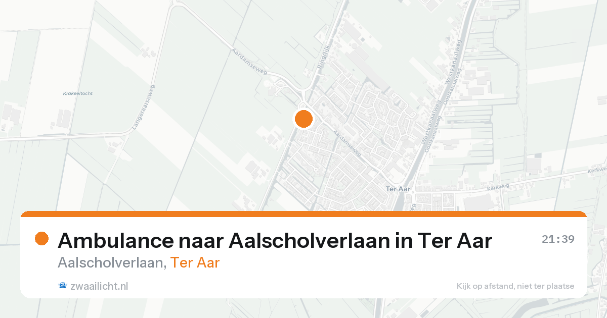 Ambulance naar Aalscholverlaan in Ter Aar — 24 aug 2026