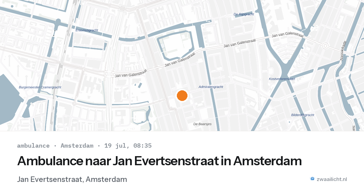 Ambulance naar Jan Evertsenstraat in Amsterdam — 19 jul 2026