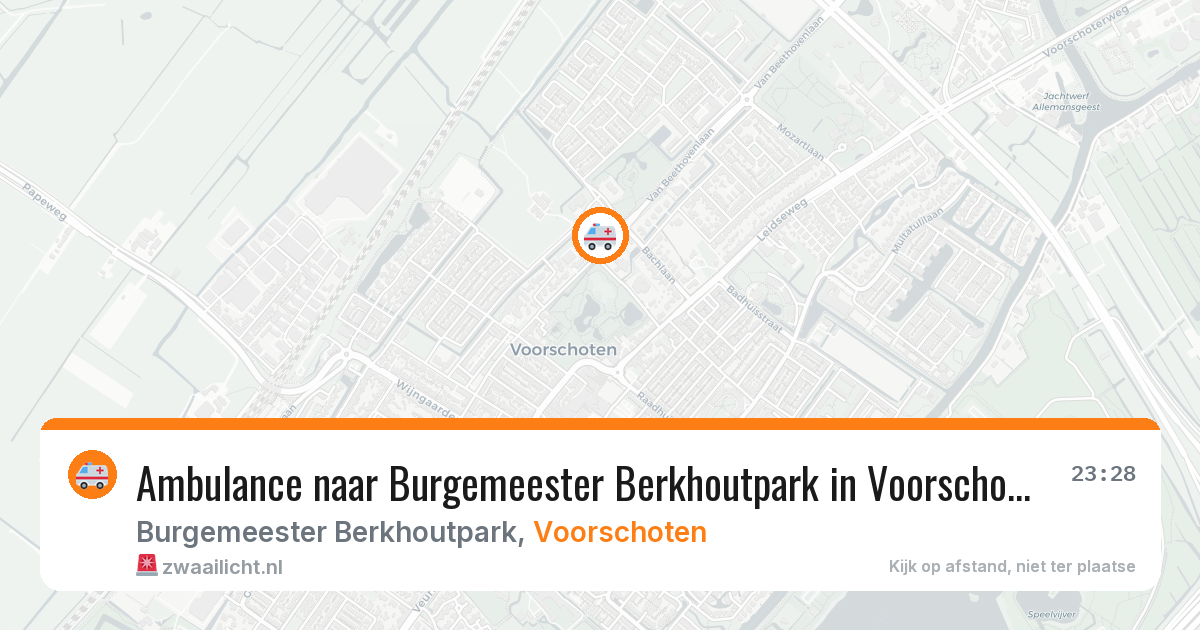 Ambulance naar Burgemeester Berkhoutpark in Voorschoten — 16 mei 2026