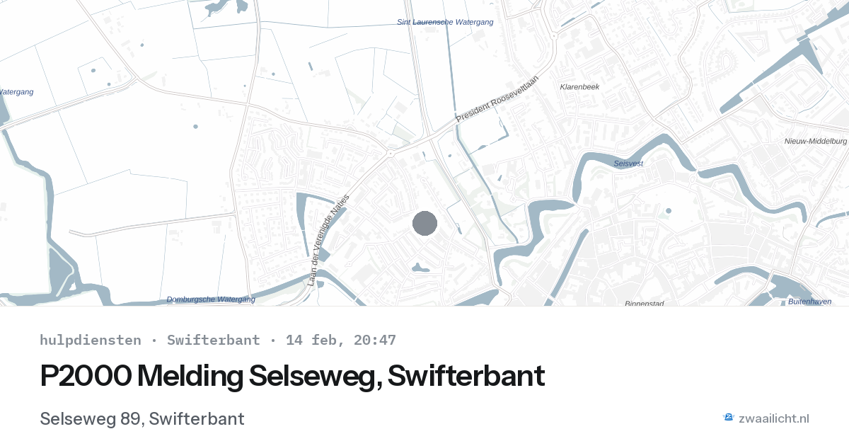 P2000 Melding Selseweg, Swifterbant — 14 feb 2026