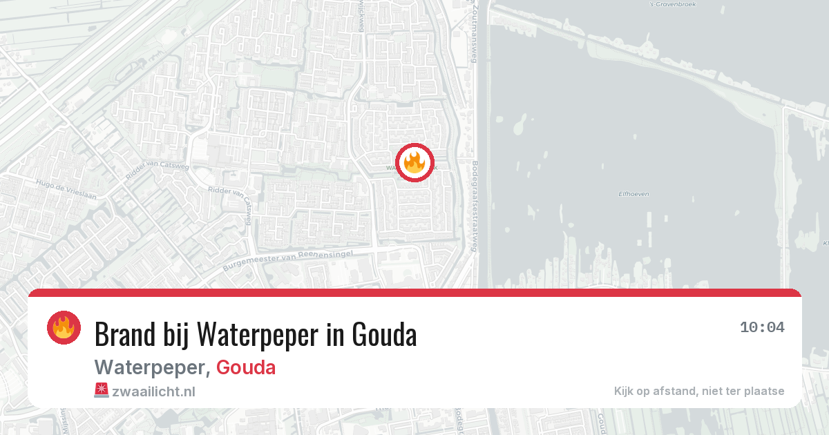 Brand bij Waterpeper in Gouda — 13 aug 2026