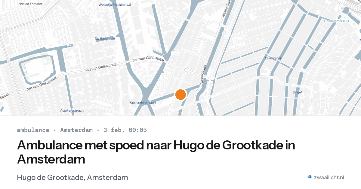 Ambulance met spoed naar Hugo de Grootkade in Amsterdam — 2 feb 2026