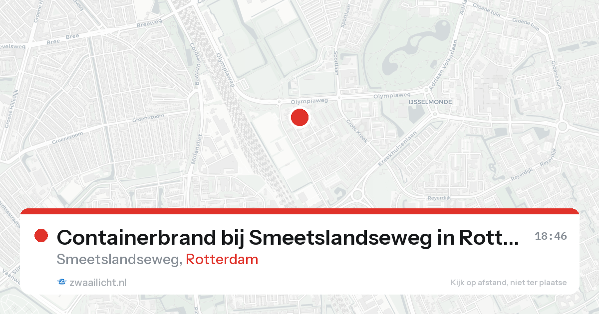 Containerbrand bij Smeetslandseweg in Rotterdam — 23 aug 2026