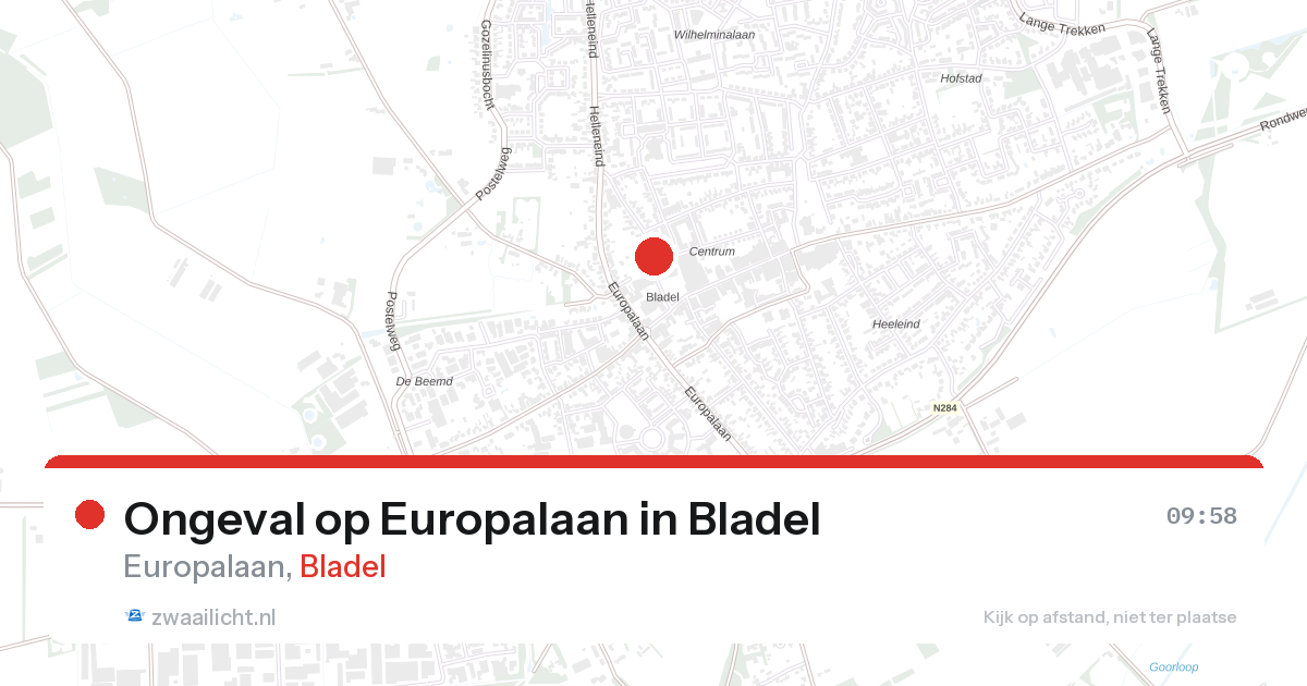 Ongeval op Europalaan in Bladel — 28 aug 2026