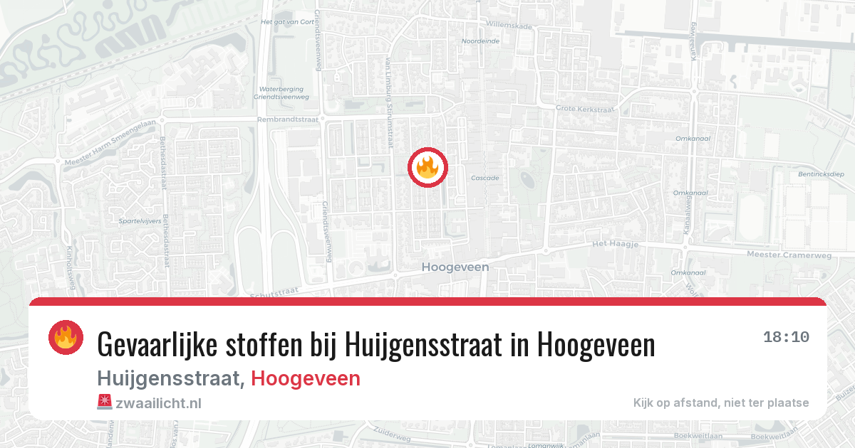 Gevaarlijke stoffen bij Huijgensstraat in Hoogeveen — 7 mei 2026