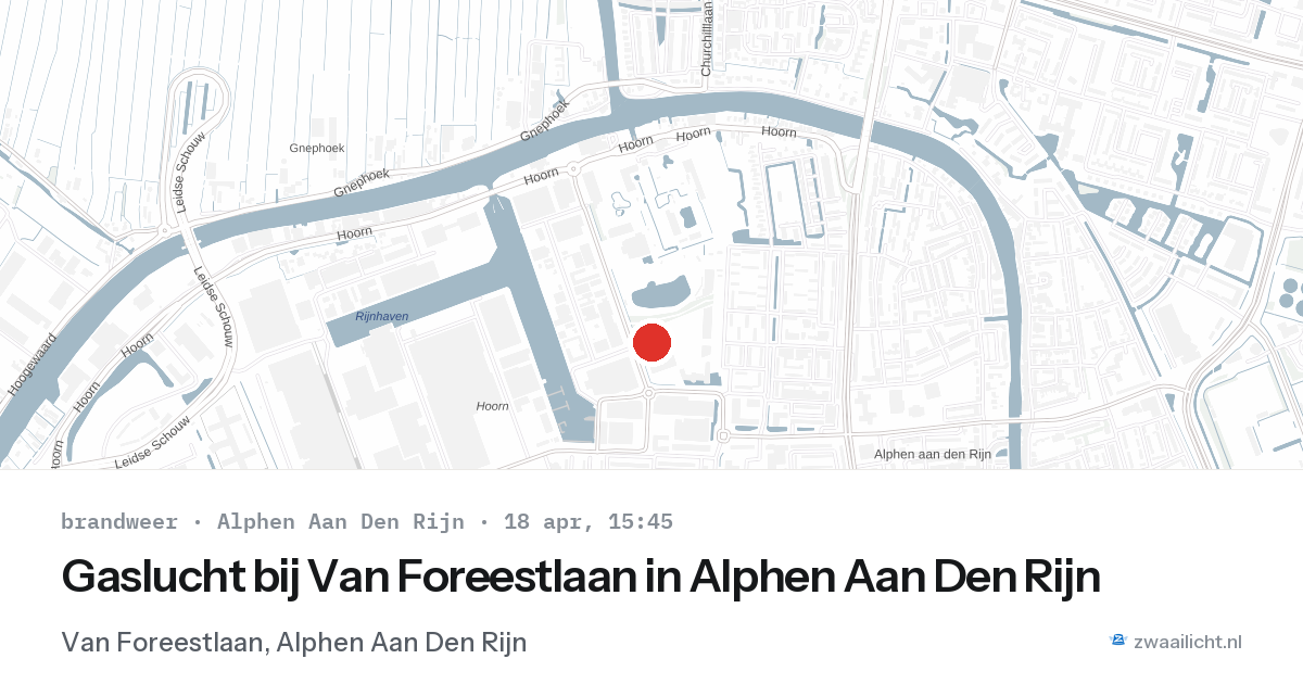 Gaslucht bij Van Foreestlaan in Alphen Aan Den Rijn — 18 apr 2026