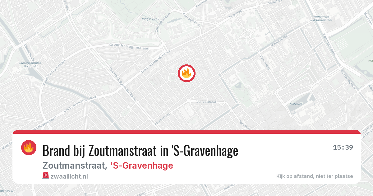 Brand bij Zoutmanstraat in 'S-Gravenhage — 2 aug 2026