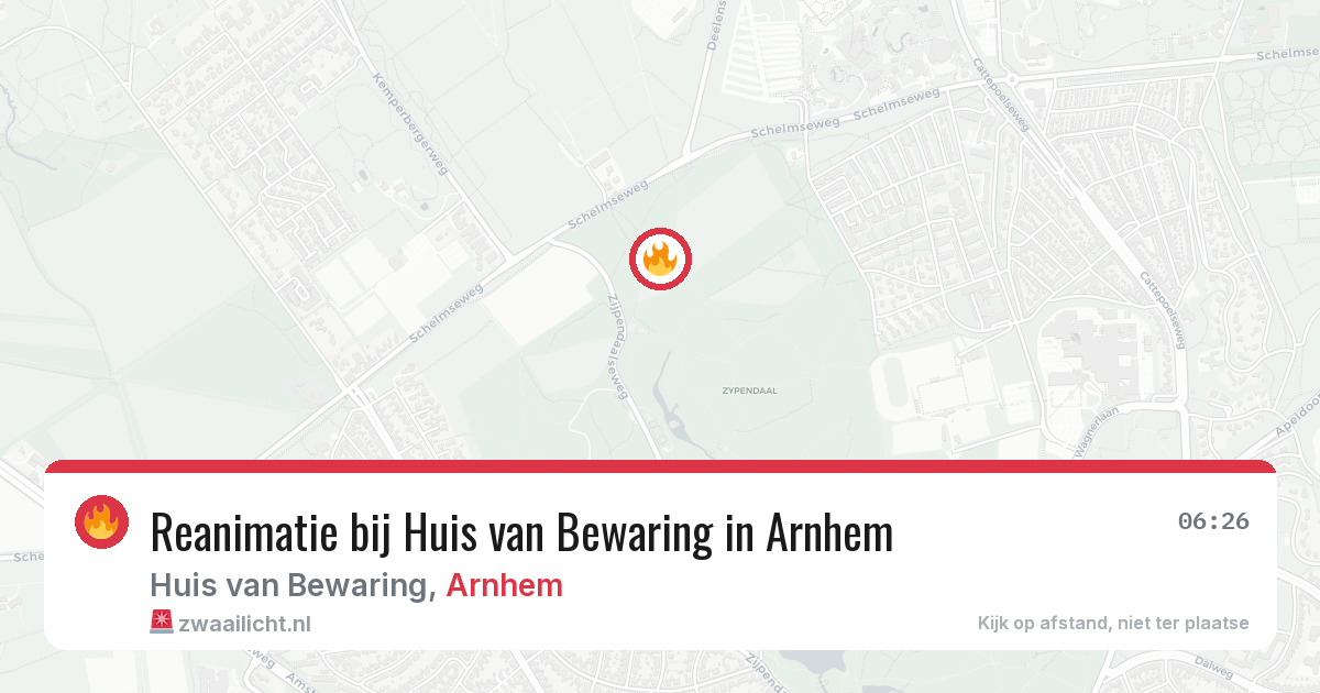 Reanimatie bij Huis van Bewaring in Arnhem — 12 aug 2026