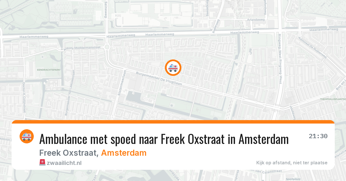Ambulance met spoed naar Freek Oxstraat in Amsterdam — 12 mei 2026