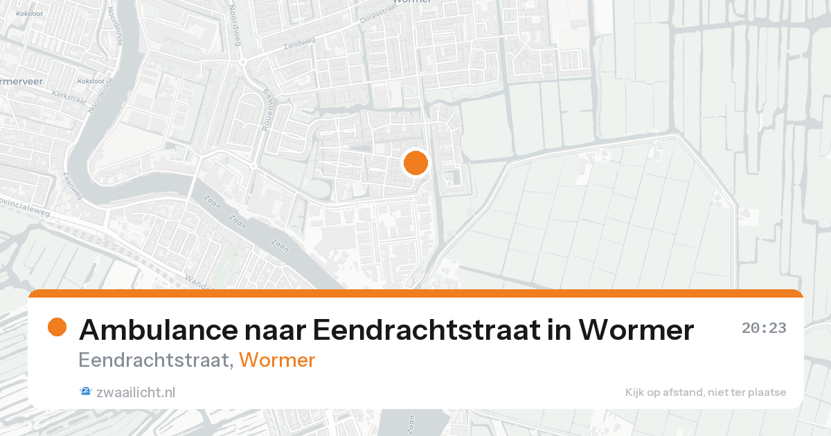 Ambulance naar Eendrachtstraat in Wormer — 20 mei 2026