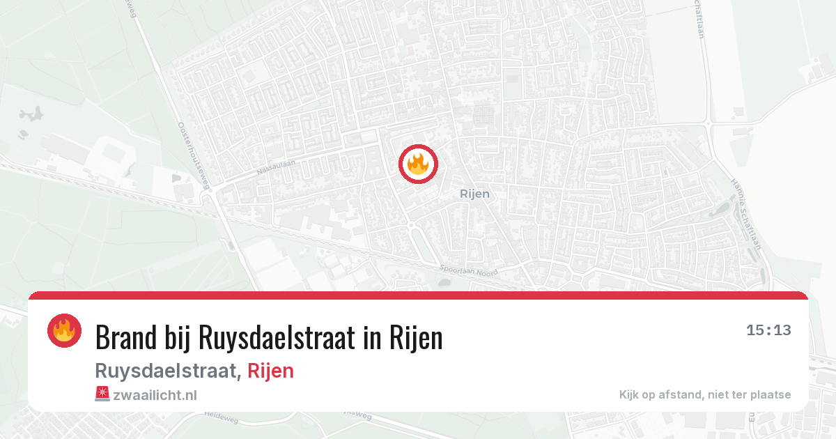 Brand bij Ruysdaelstraat in Rijen — 13 aug 2026