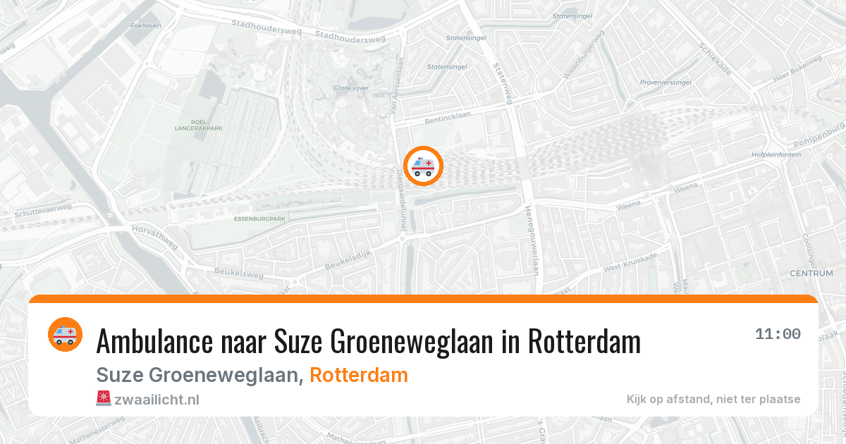 Ambulance naar Suze Groeneweglaan in Rotterdam — 10 jul 2026