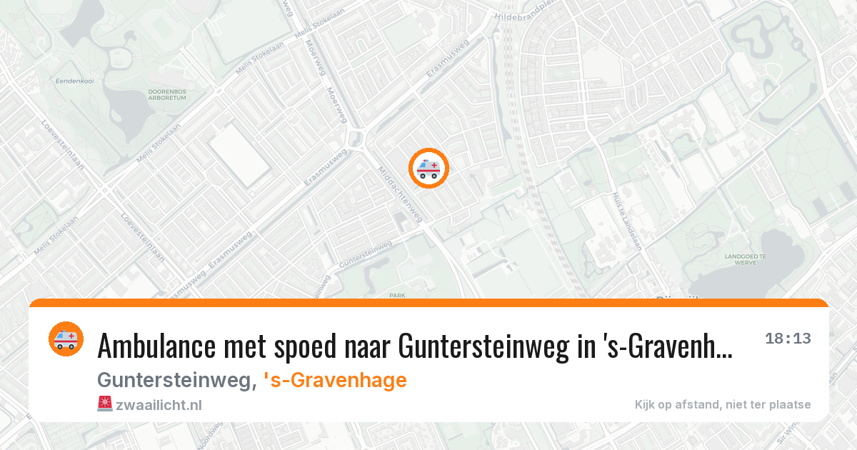 Ambulance met spoed naar Guntersteinweg in 's-Gravenhage — 16 jul 2026