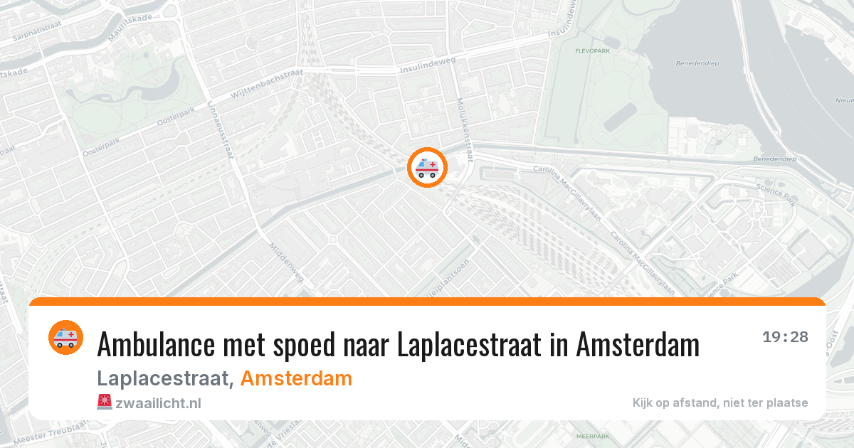 Ambulance met spoed naar Laplacestraat in Amsterdam — 22 mrt 2026