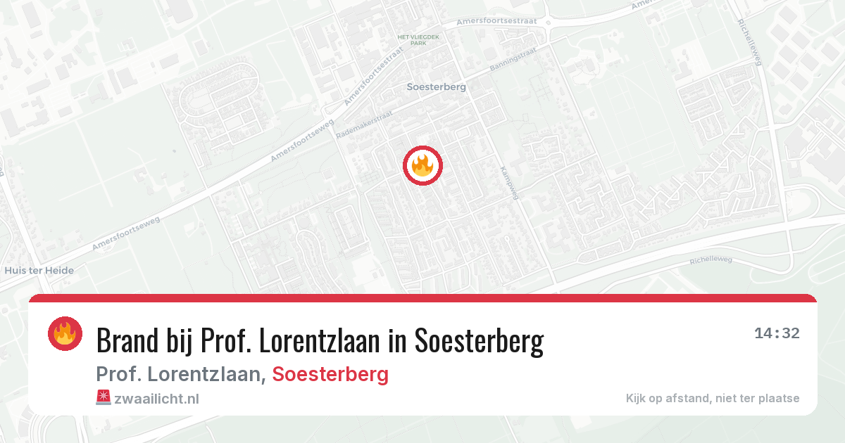 Brand bij Prof. Lorentzlaan in Soesterberg — 7 jul 2026