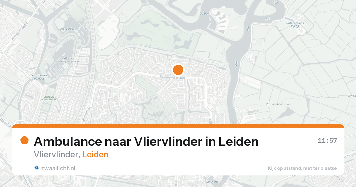 Ambulance naar Vliervlinder in Leiden — 29 mei 2026