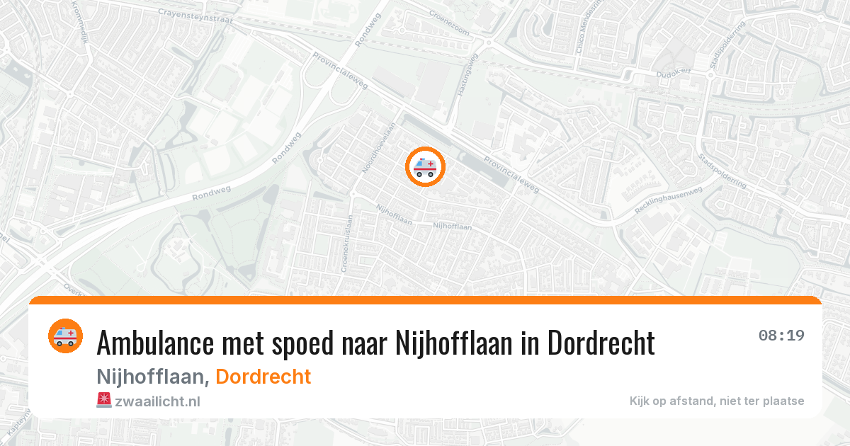 Ambulance met spoed naar Nijhofflaan in Dordrecht — 9 jul 2026