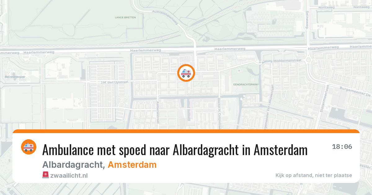 Ambulance met spoed naar Albardagracht in Amsterdam — 15 jul 2026