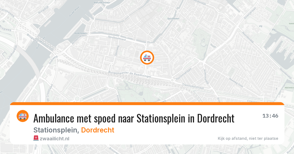 Ambulance met spoed naar Stationsplein in Dordrecht — 29 jun 2026