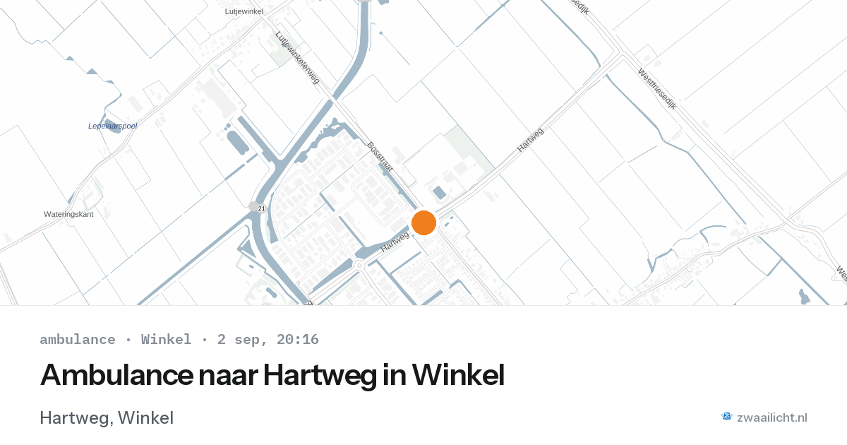Ambulance naar Hartweg in Winkel — 2 sep 2026