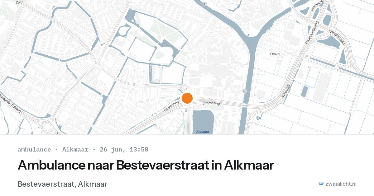 Ambulance naar Bestevaerstraat in Alkmaar — 26 jun 2026
