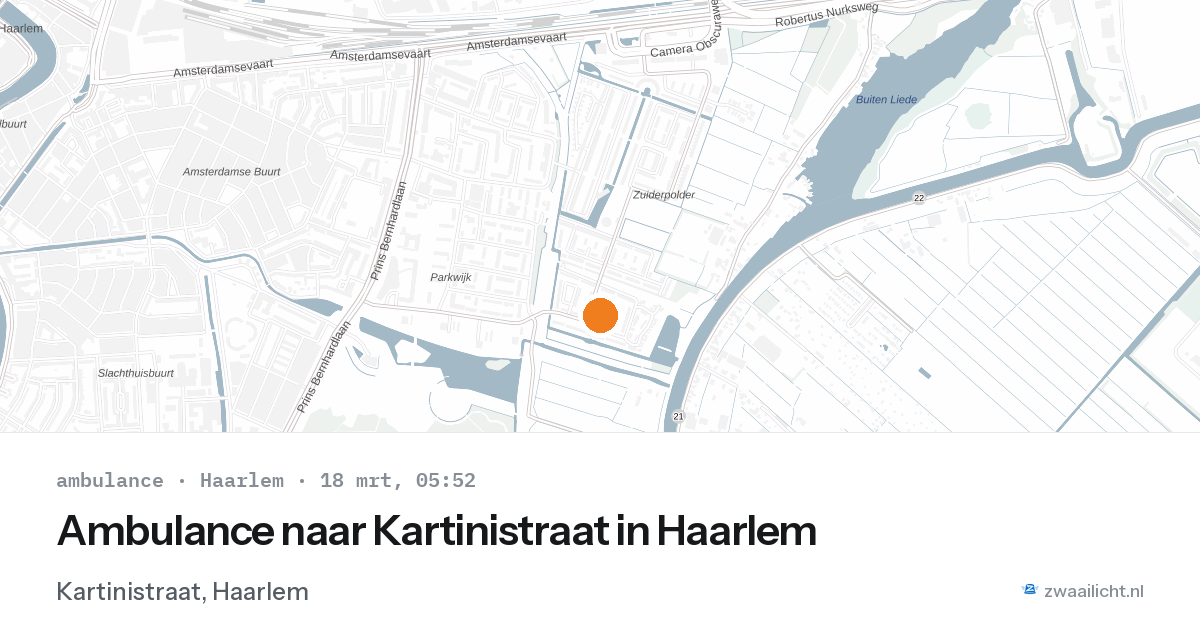 Ambulance naar Kartinistraat in Haarlem — 18 mrt 2026