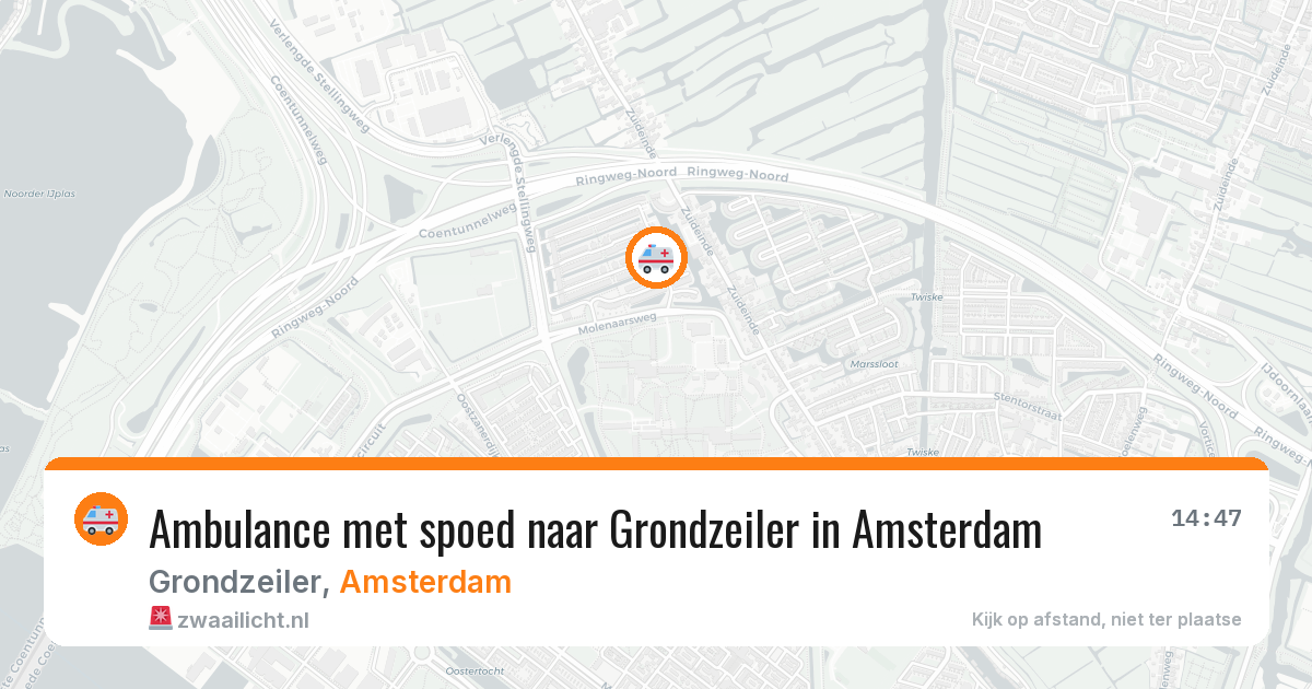Ambulance met spoed naar Grondzeiler in Amsterdam — 19 mei 2026