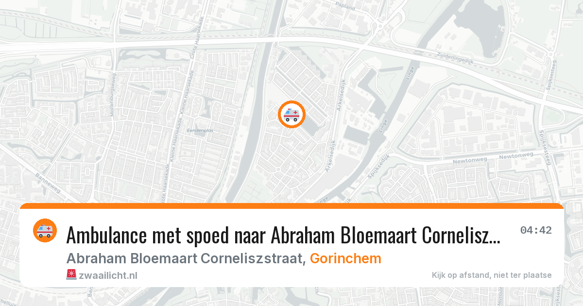 Ambulance met spoed naar Abraham Bloemaart Corneliszstraat in Gorinchem — 21 jun 2026