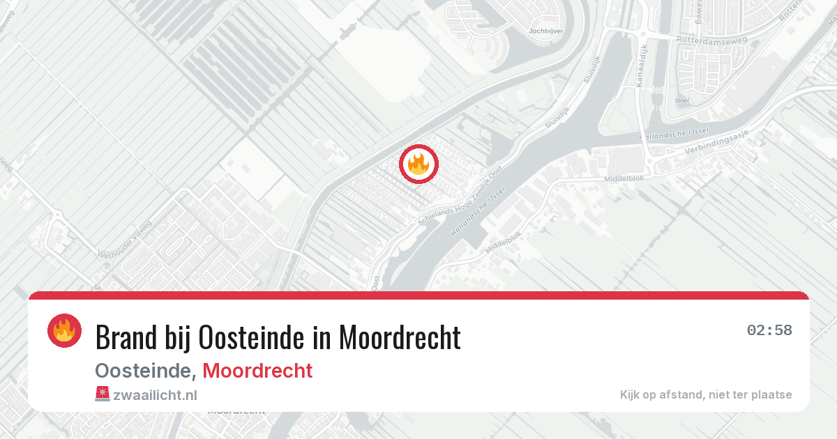 Brand bij Oosteinde in Moordrecht — 3 aug 2026