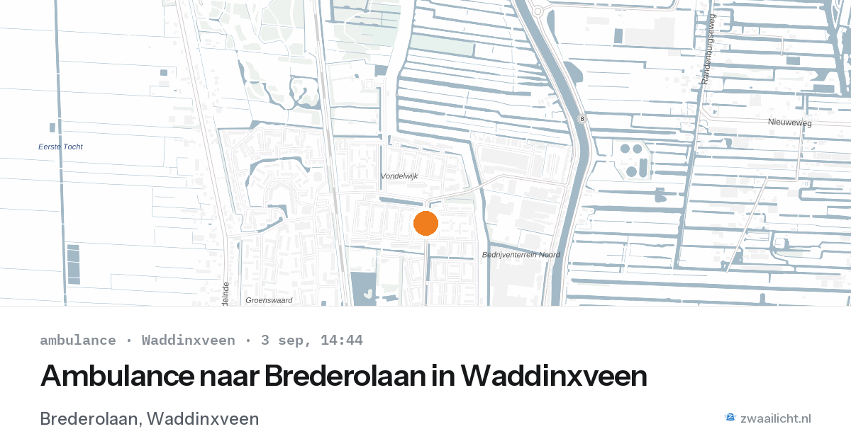 Ambulance naar Brederolaan in Waddinxveen — 3 sep 2026
