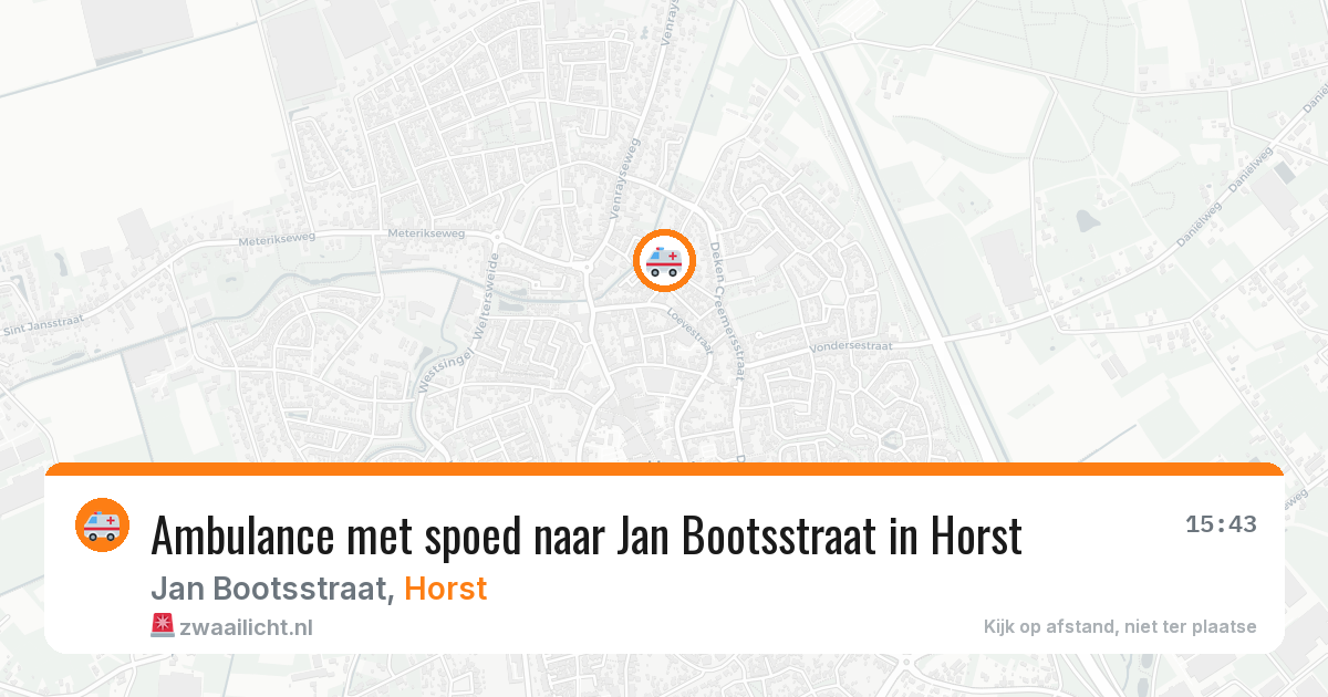 Ambulance met spoed naar Jan Bootsstraat in Horst — 11 jun 2026