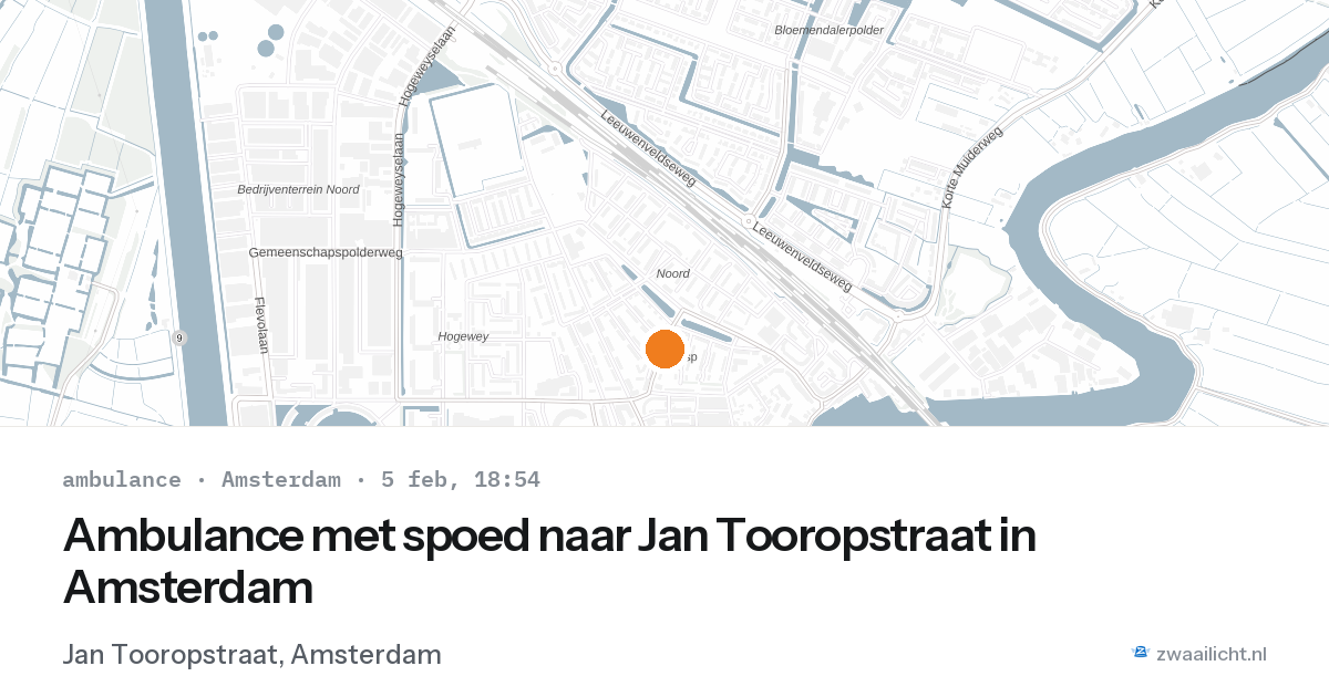 Ambulance met spoed naar Jan Tooropstraat in Amsterdam — 5 feb 2026