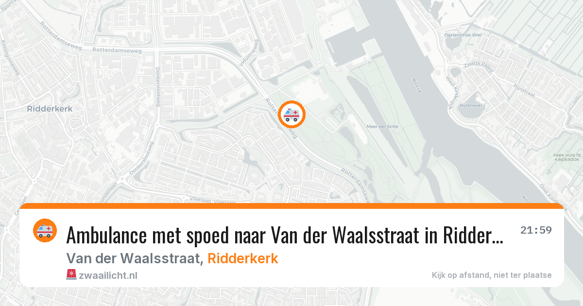 Ambulance met spoed naar Van der Waalsstraat in Ridderkerk — 27 jun 2026