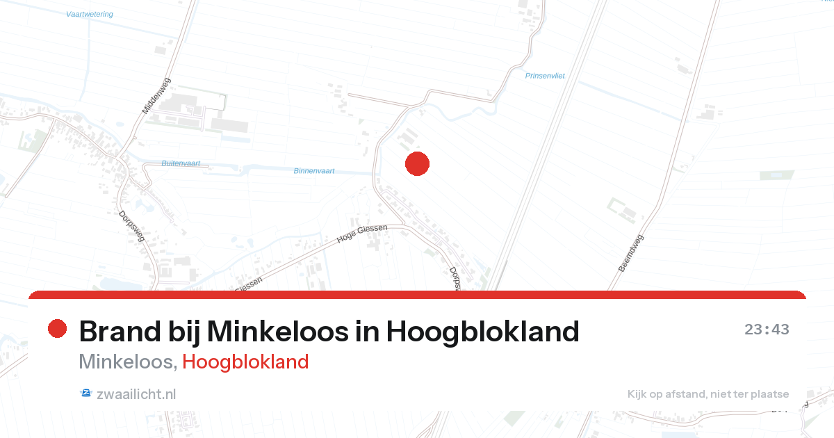 Brand bij Minkeloos in Hoogblokland — 22 aug 2026