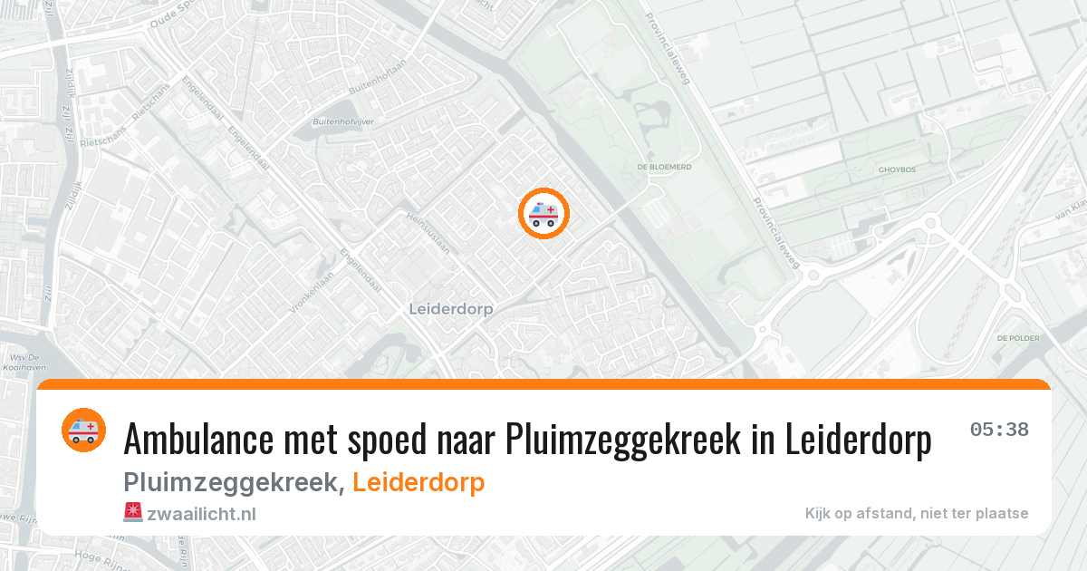 Ambulance met spoed naar Pluimzeggekreek in Leiderdorp — 9 aug 2026