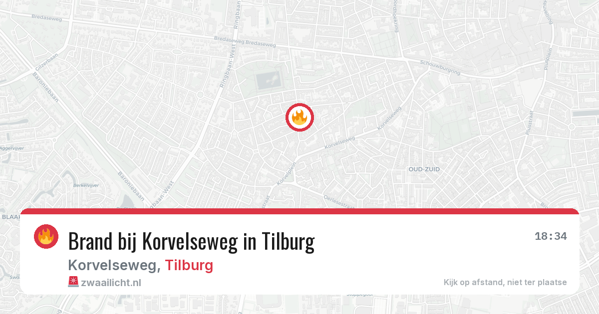 Brand bij Korvelseweg in Tilburg — 25 mei 2026