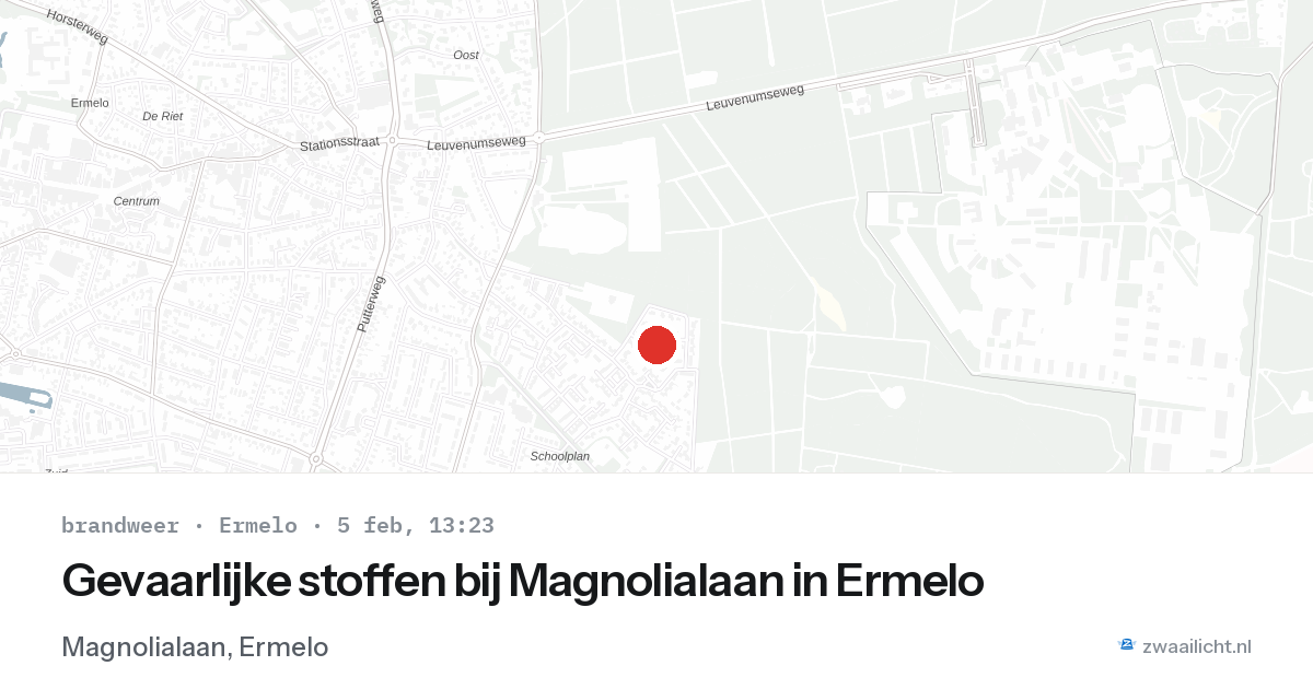 Gevaarlijke stoffen bij Magnolialaan in Ermelo — 5 feb 2026