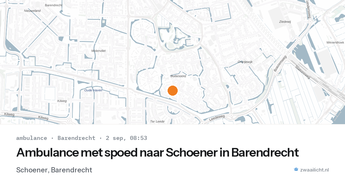 Ambulance met spoed naar Schoener in Barendrecht — 2 sep 2026