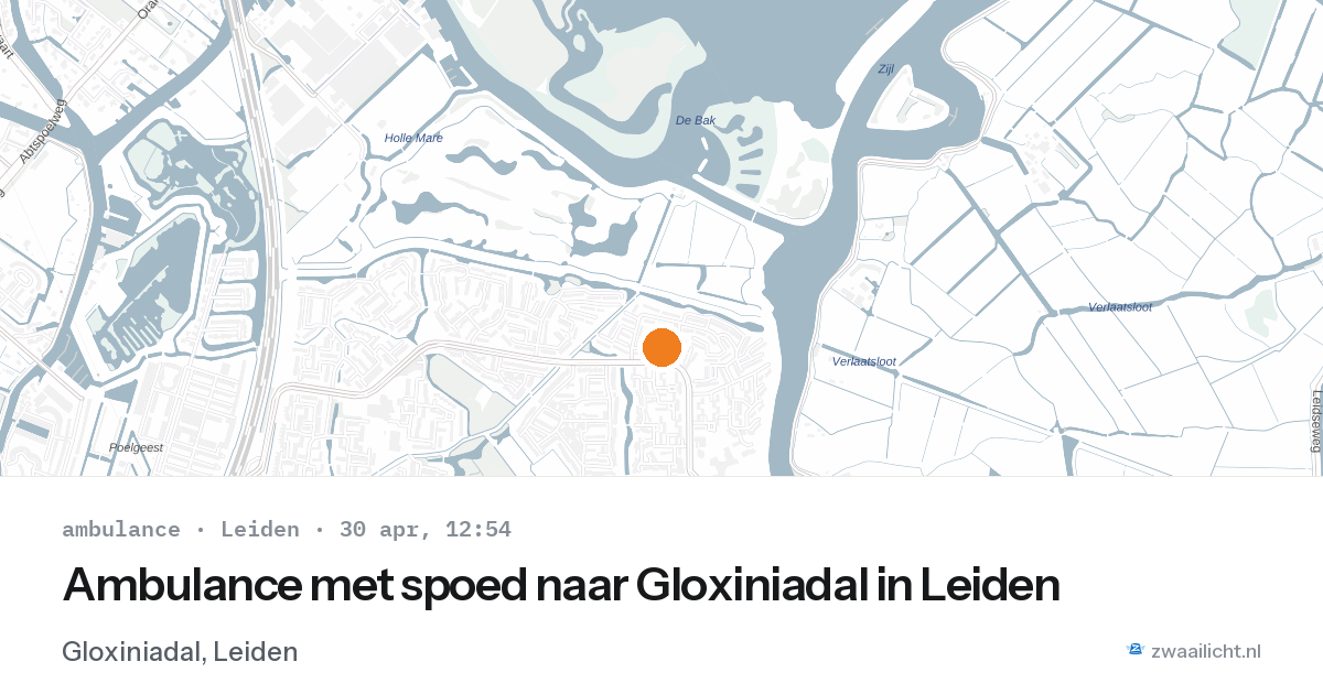 Ambulance met spoed naar Gloxiniadal in Leiden — 30 apr 2026