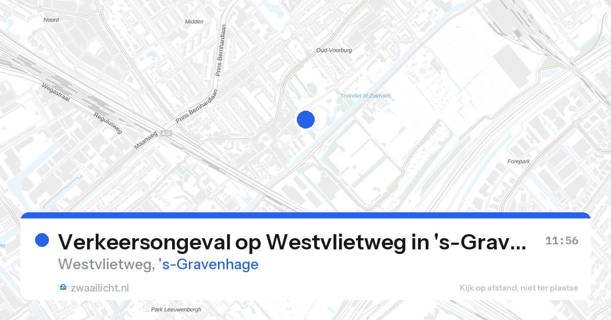 Verkeersongeval op Westvlietweg in 's-Gravenhage — 27 aug 2026