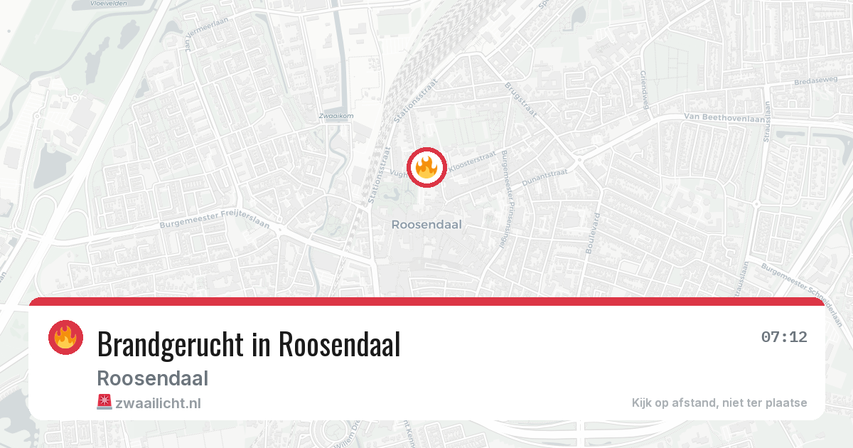 Brandgerucht in Roosendaal — 4 jul 2026